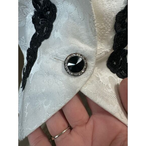 Nah Nah Collections by Jonathan Tait VTG 80’s Brocade Lace Trim Blazer Size 12 - Picture 6 of 16